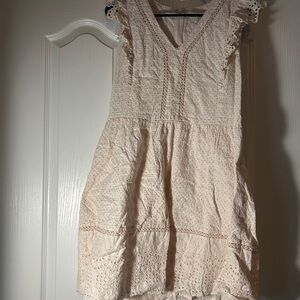 LOFT Delicate Lace Blouse in Soft Pink